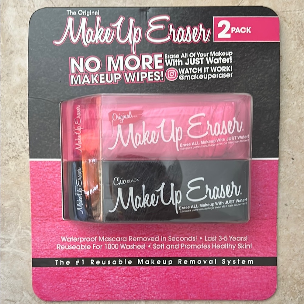 MakeUp Eraser Pink and Black Makeup Removal Tool